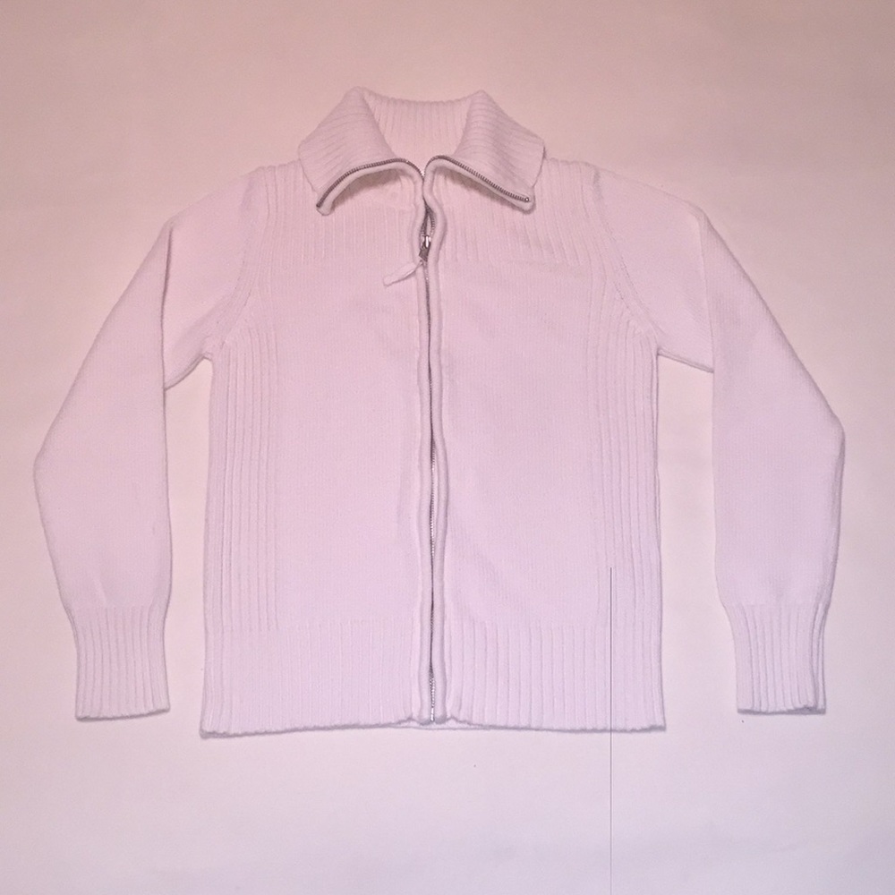 Marks & Spencer M&S Cream Cotton Zip-Up Cardigan